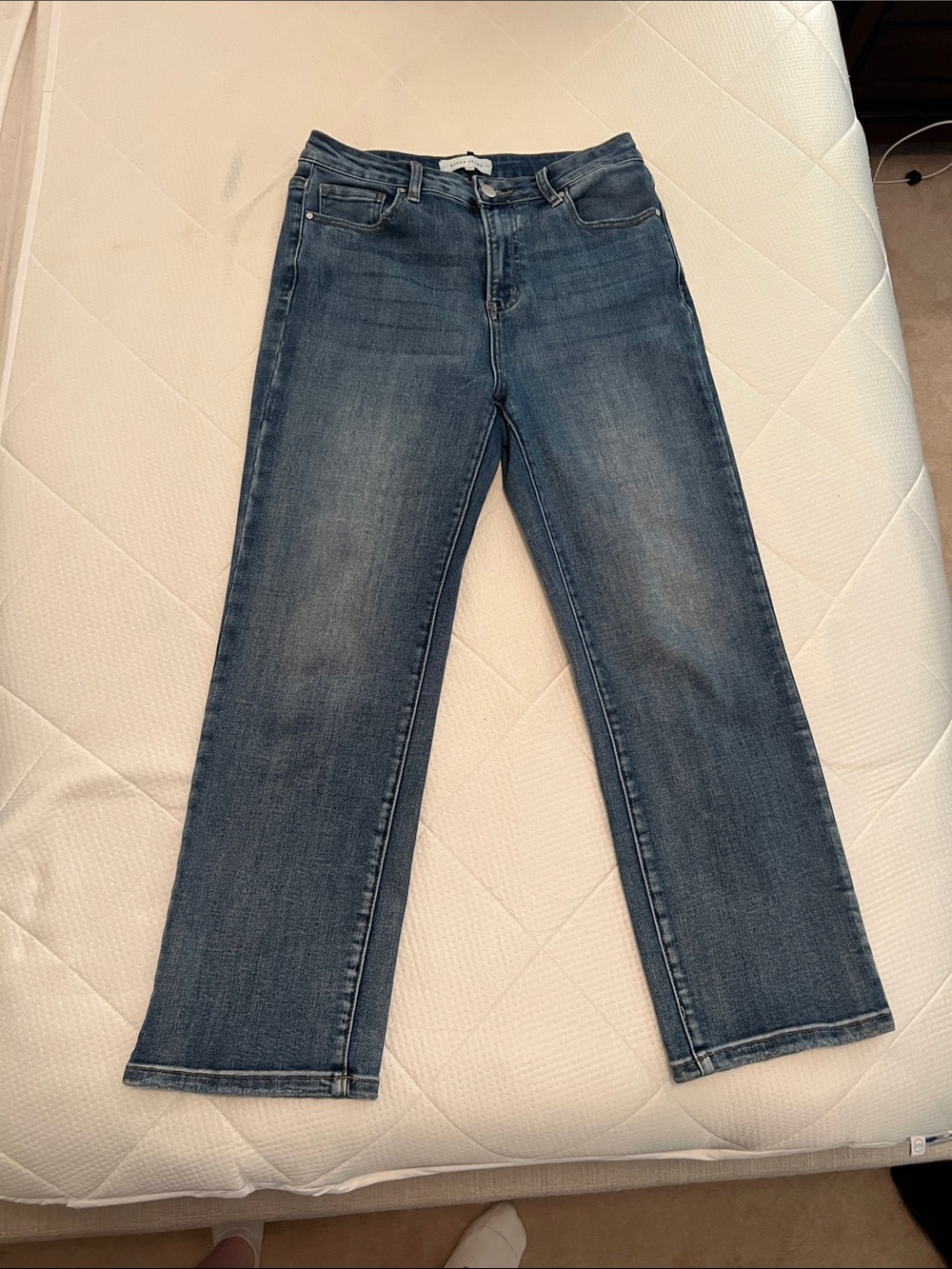 Risen Women's Straight-Leg Crop Jeans in Faded Blue